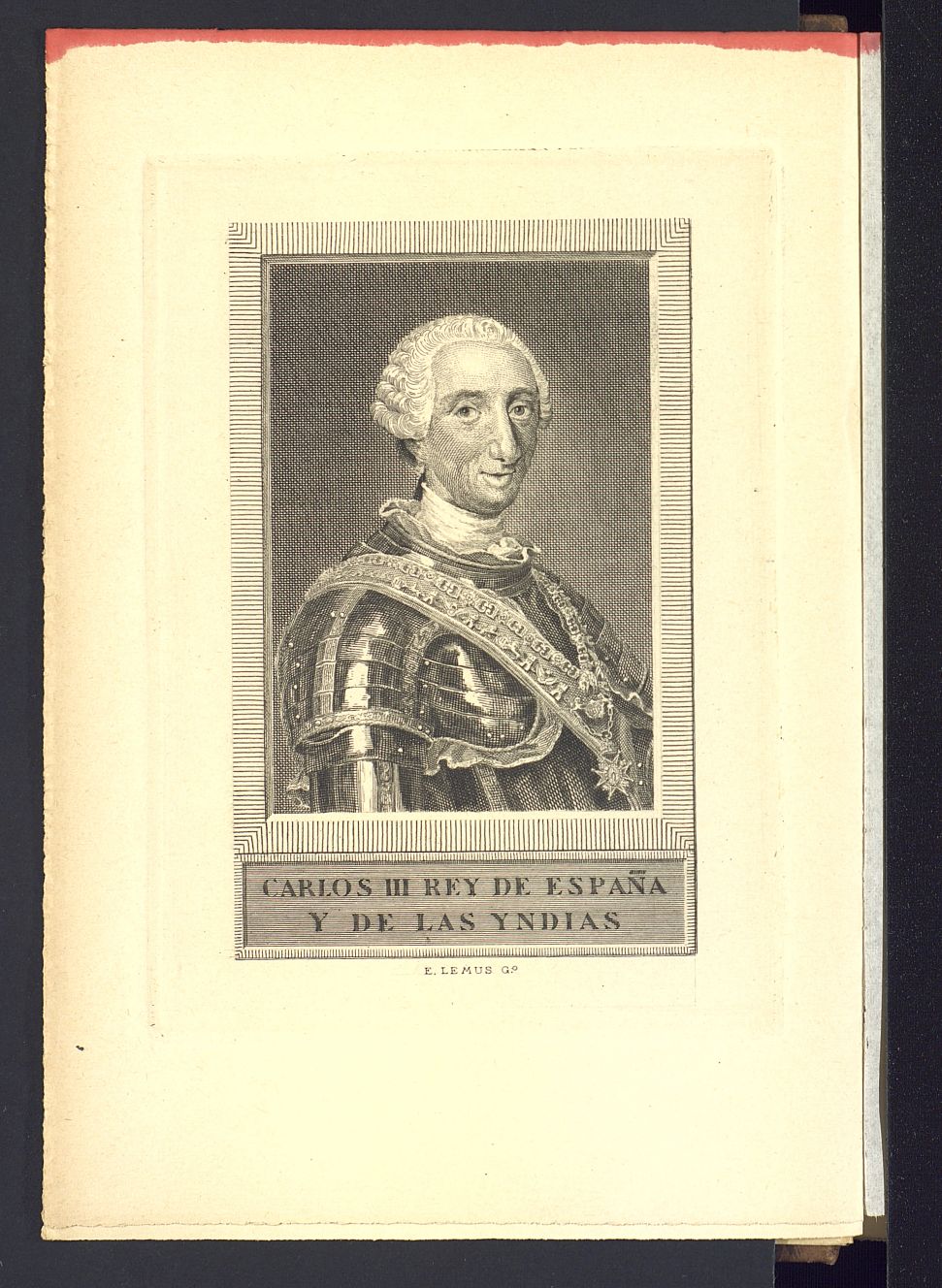 Carlos III. Grabado por Eugenio Lemus